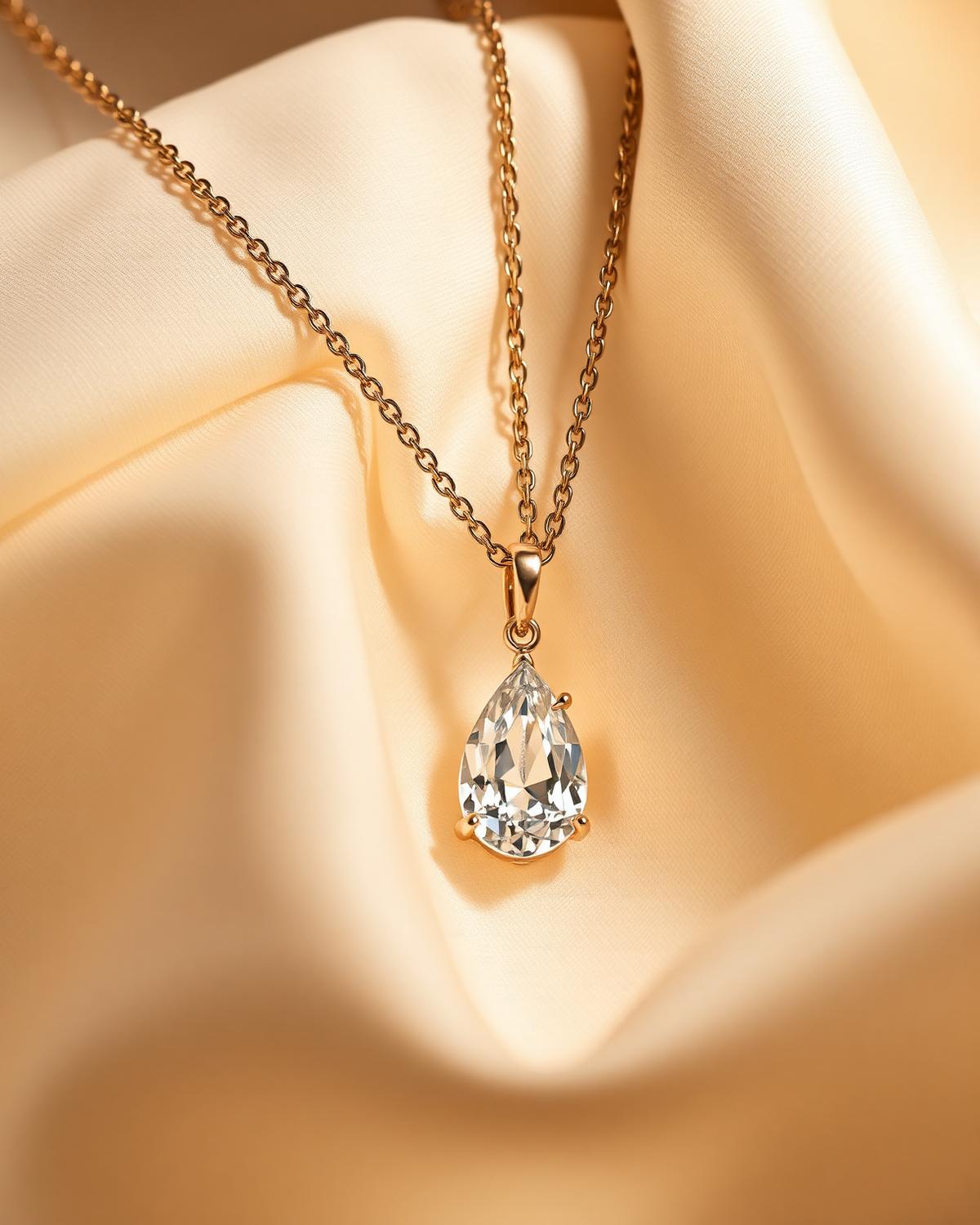 Pear Solitaire Pendant