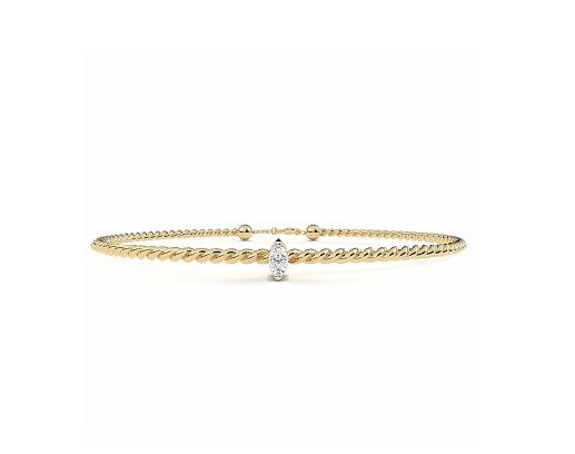 Pear Drop Chain Bracelet - KFJ-2001 - exclusive to KHOJA Fine Jewelry