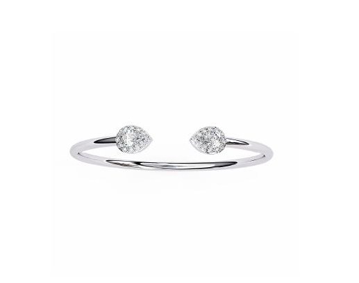 Open Pear Cuff - KFJ-2003 - exclusive to KHOJA Fine Jewelry