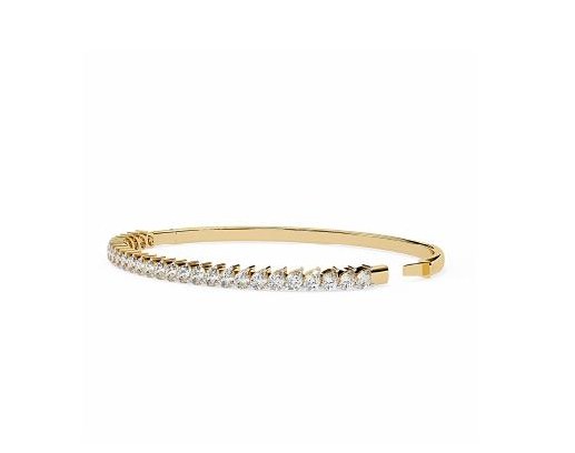 Half-Pavé Bangle - KFJ-2007 - exclusive to KHOJA Fine Jewelry