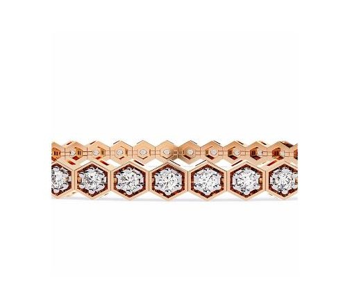Three-Stone Bangle - KFJ-2009 - exclusive to KHOJA Fine Jewelry