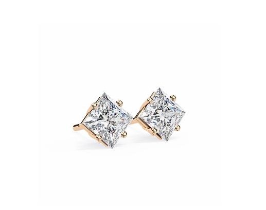 Princess Twin Studs - KFJ-4001 - exclusive to KHOJA Fine Jewelry